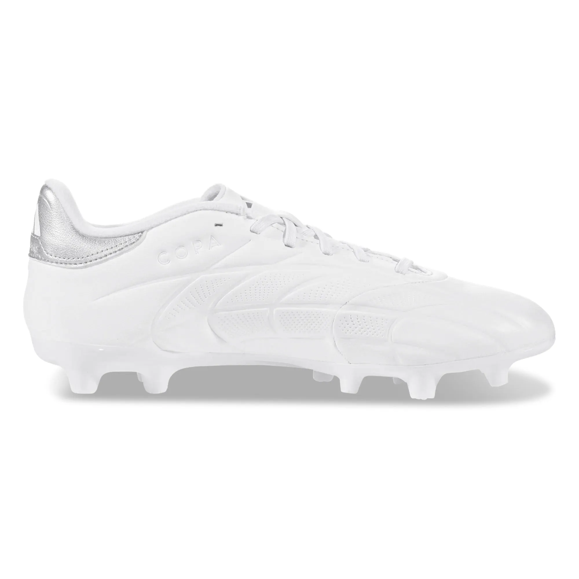 adidas Copa Pure 2 League Firm Ground Soccer Cleats (White/Metallic Silver)