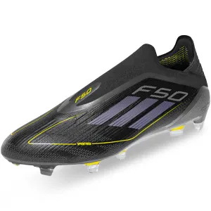 adidas F50 Elite Laceless FG Soccer Cleats (Black/Iron Metallic/Gold Metallic)