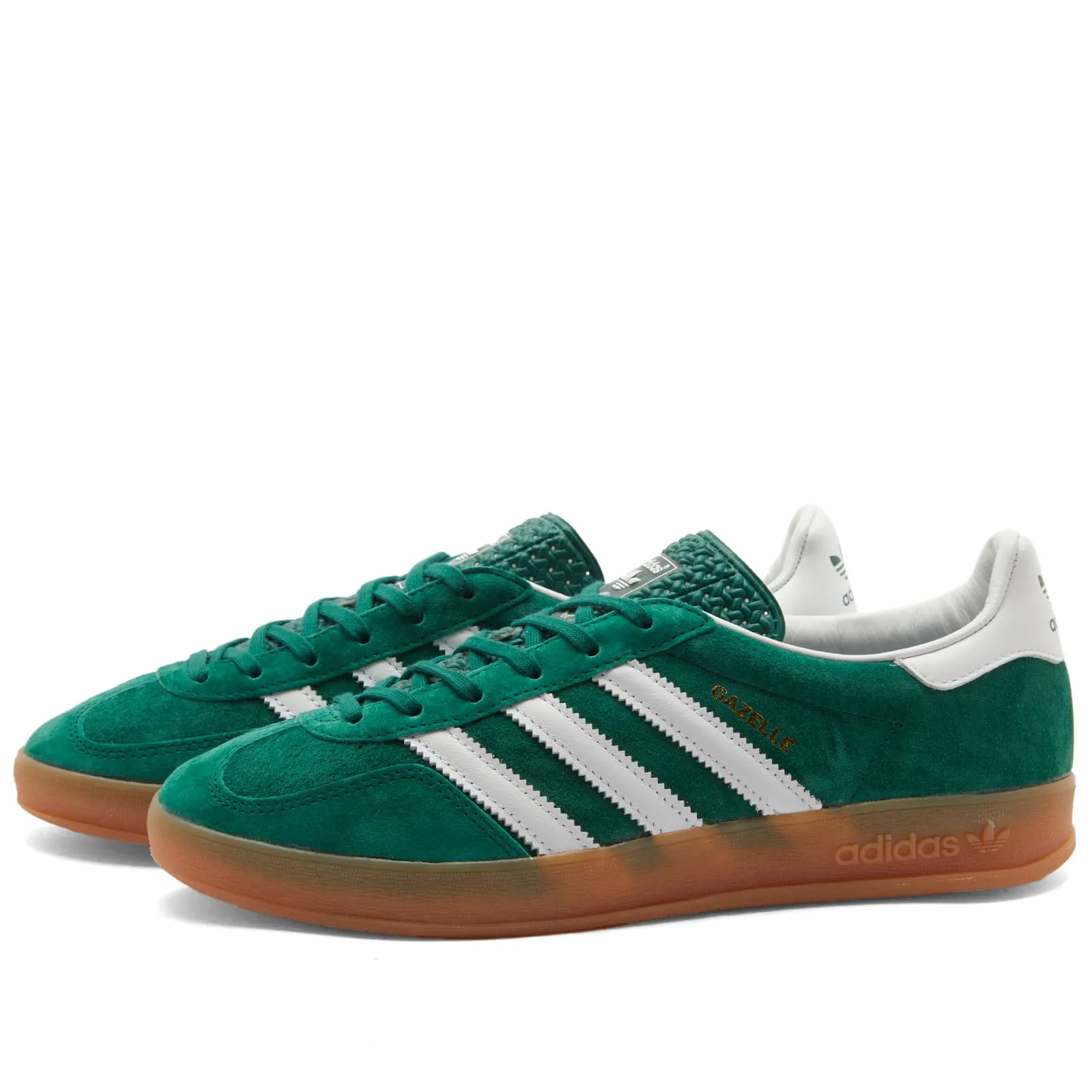 Adidas Gazelle Indoor Sneaker in Collegiate Green, White & Gum 2