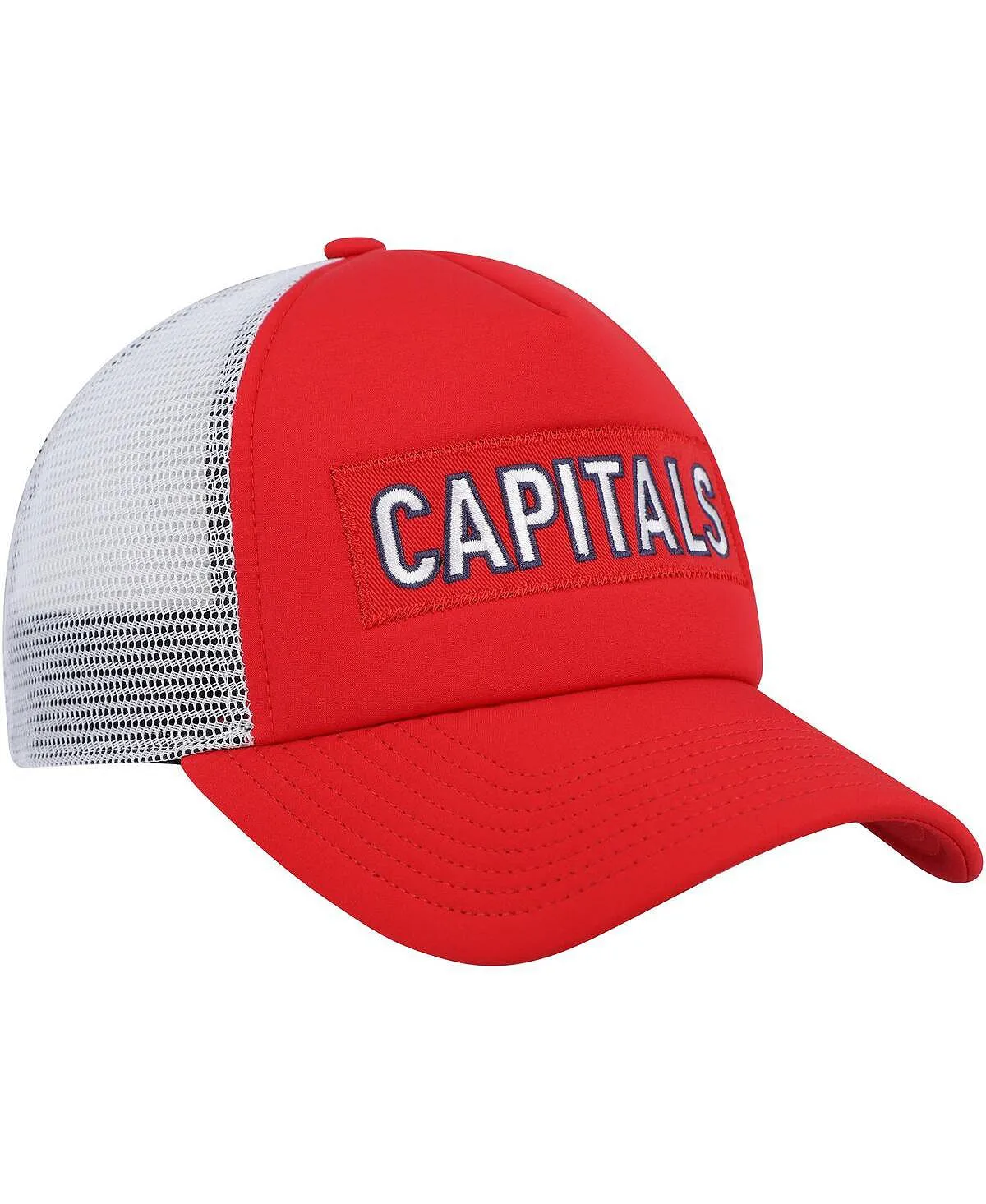 adidas Men's Red and White Washington Capitals Team Plate Trucker Snapback Cap