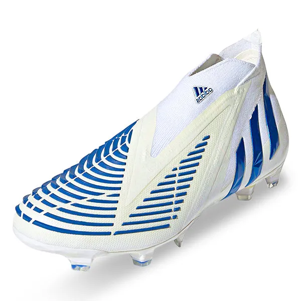 adidas Predator Edge  FG Soccer Cleats (Cloud White/Hi-Res Blue)