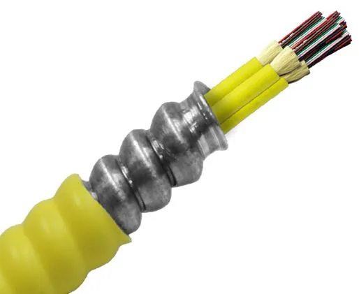 Armored Distribution, Riser Fiber Optic Cable, Single Mode OS2, Corning Fiber, Indoor, OFCR (Per Foot)