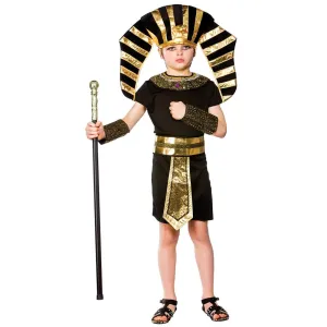 Boys Ancient Egypt Pharaoh King Gold Black Halloween Costume