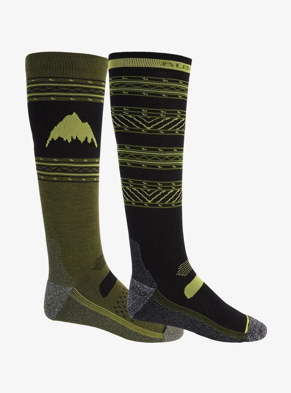 Burton Performance Lightweight Two Pack Socks Mens Black / Martini Olive