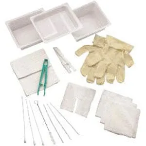 CareFusion Complete Tracheostomy Cleaning Tray with 2 Vinyl Latex Gloves, Sterile