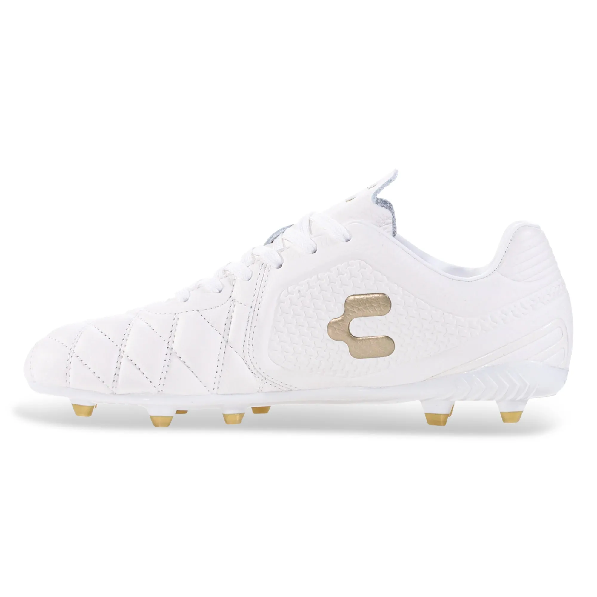 Charly Legendario 2.0 LT Soccer Cleats (White/Gold)