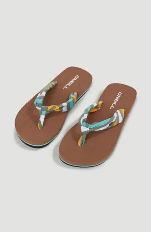 Ditsy Sun Sandals | Blue Rainbow Stripe