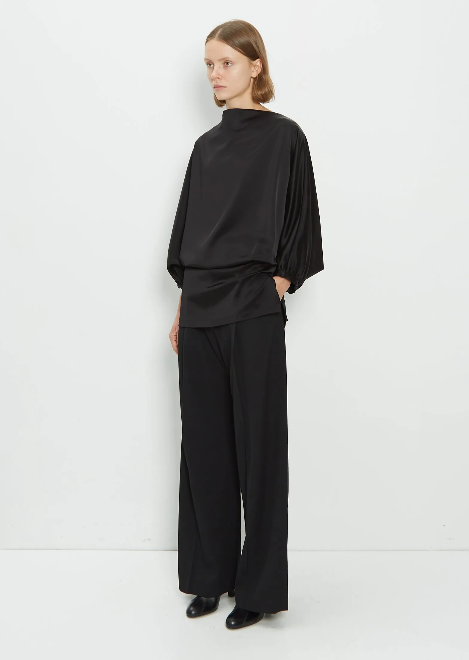 Draped Satin Top