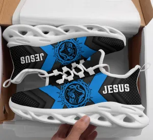 Jesus Running Sneakers Blue Max Soul Shoes - Christian Shoes For Men And Women