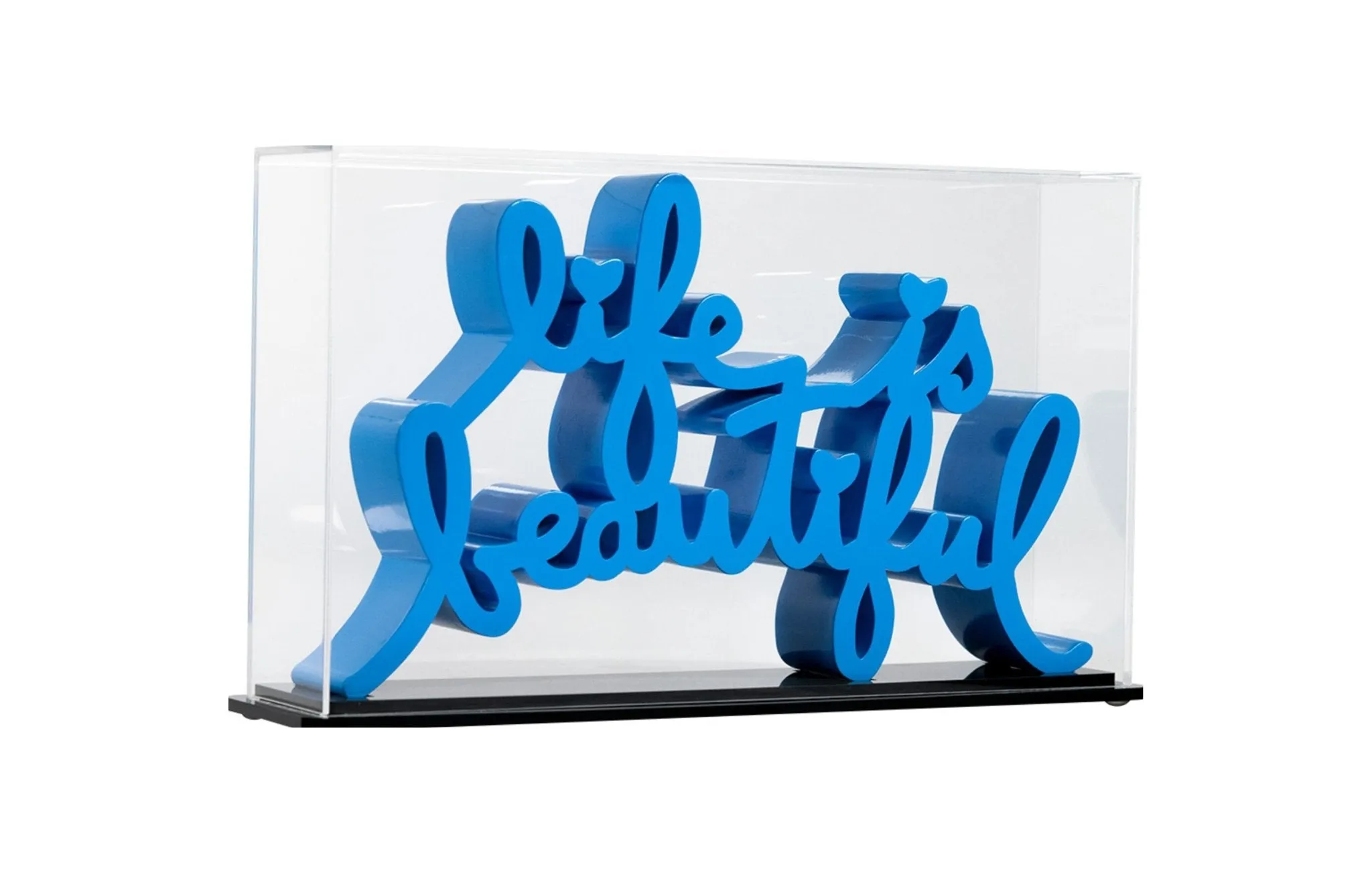 Life is Beautiful Classic Blue Sculpture by Mr Brainwash- Thierry Guetta