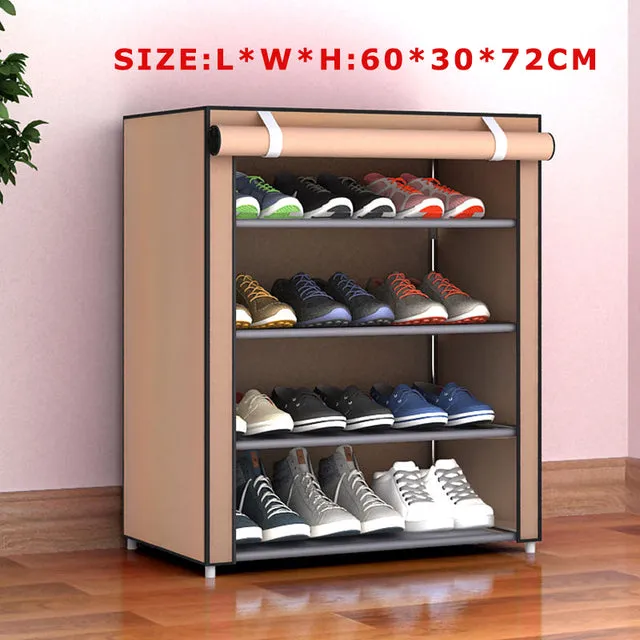 Multilayer Shoe Rack Thicken Nonwoven Fabric Shoe Cabinet Easy to Assemble Hallway Dustproof Shoe Organizer Small Shoe Rack