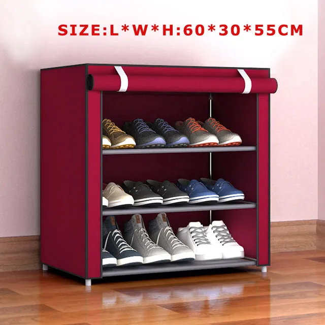 Multilayer Shoe Rack Thicken Nonwoven Fabric Shoe Cabinet Easy to Assemble Hallway Dustproof Shoe Organizer Small Shoe Rack