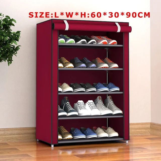 Multilayer Shoe Rack Thicken Nonwoven Fabric Shoe Cabinet Easy to Assemble Hallway Dustproof Shoe Organizer Small Shoe Rack