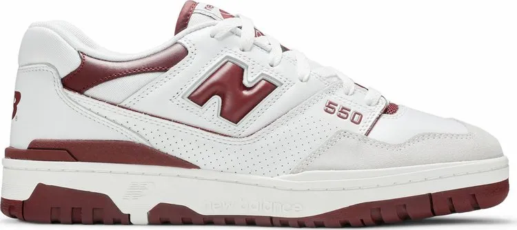 New Balance 550 'Burgundy' sneakers, white