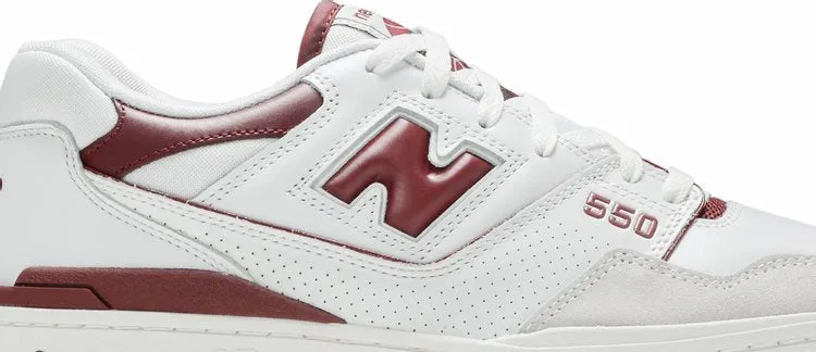 New Balance 550 'Burgundy' sneakers, white