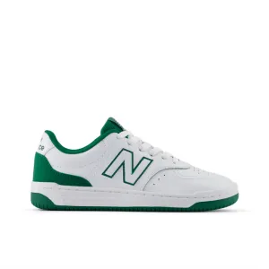 NEW BALANCE KID'S GRADE SCHOOL BB80 WHITE/GREEN SNEAKER SHOES