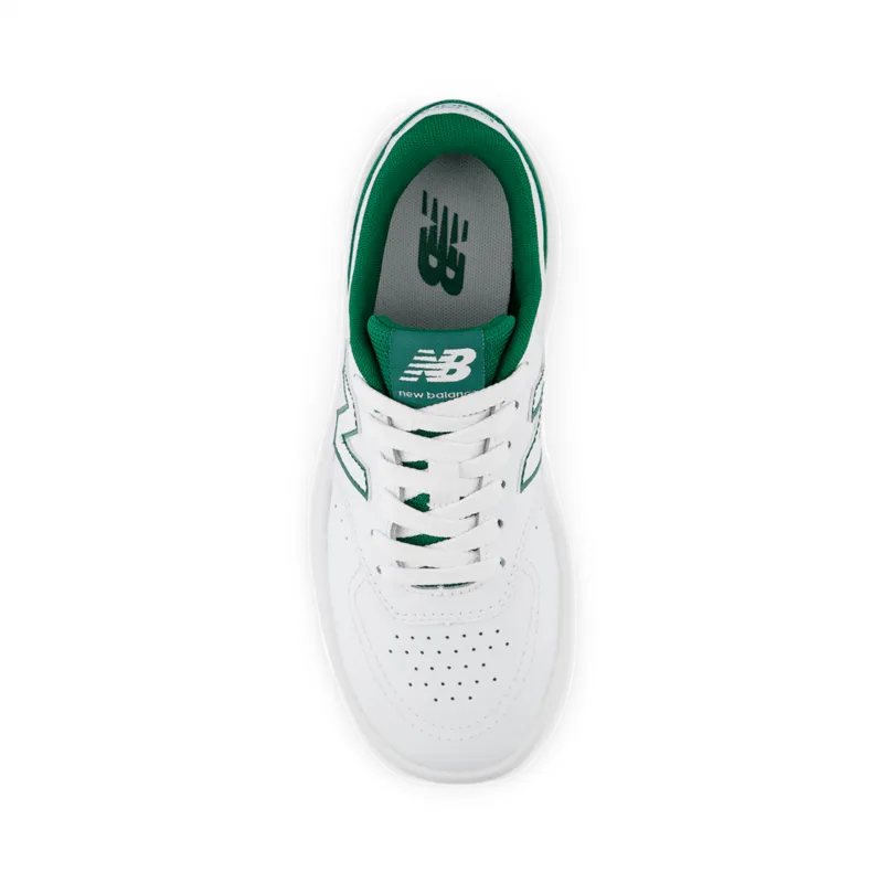 NEW BALANCE KID'S GRADE SCHOOL BB80 WHITE/GREEN SNEAKER SHOES