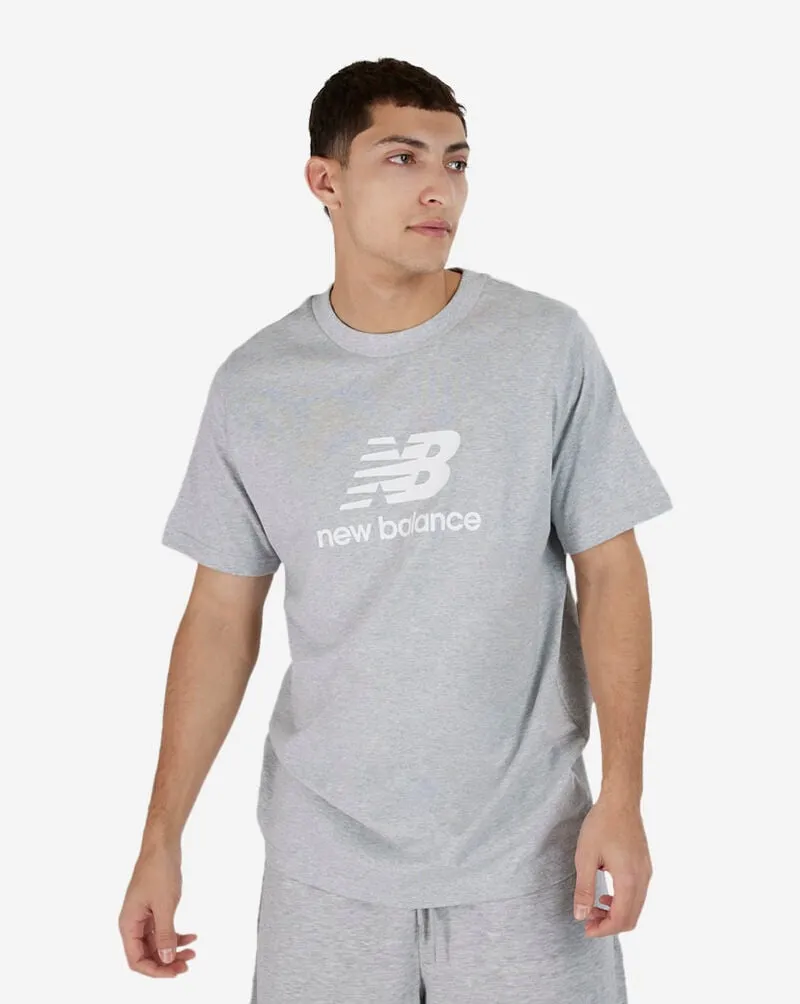 NEW BALANCE MEN'S ESSENTIAL LOGO GREY TEE