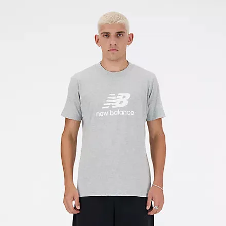 NEW BALANCE MEN'S ESSENTIAL LOGO GREY TEE