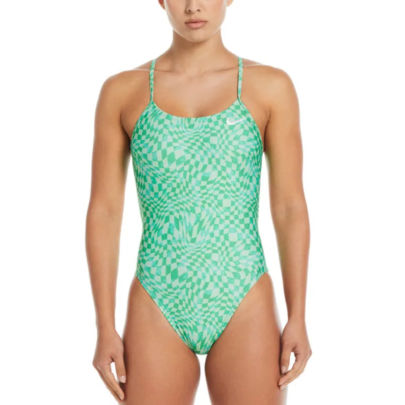 Nike - Hydrastrong Multi Print Cutout One Piece (Green Shock)