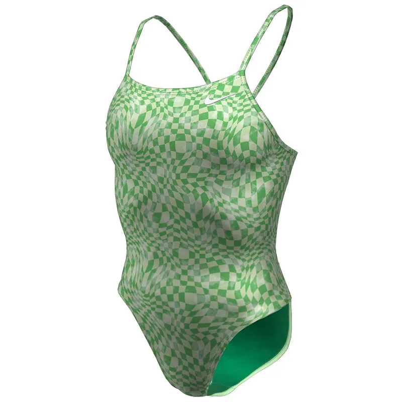 Nike - Hydrastrong Multi Print Cutout One Piece (Green Shock)