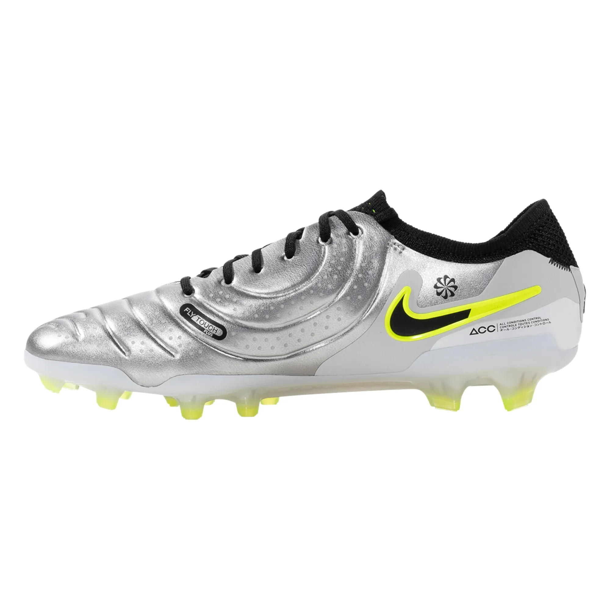 Nike Legend 10 Elite FG Soccer Cleats (Metallic Silver/Black-Volt)