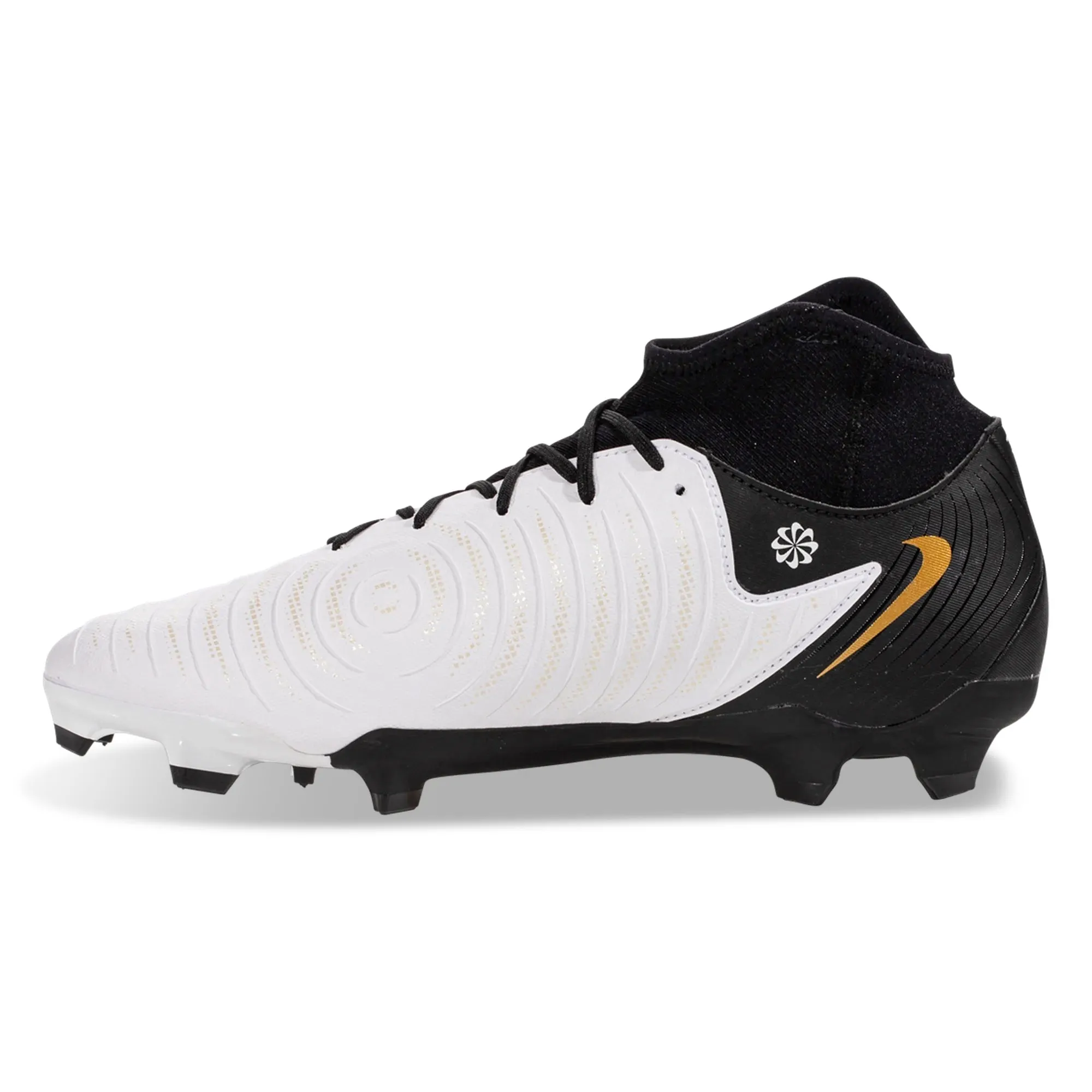 Nike Phantom Luna II Academy FG/MG Soccer Cleats (White/Black-Metallic Gold Coin)