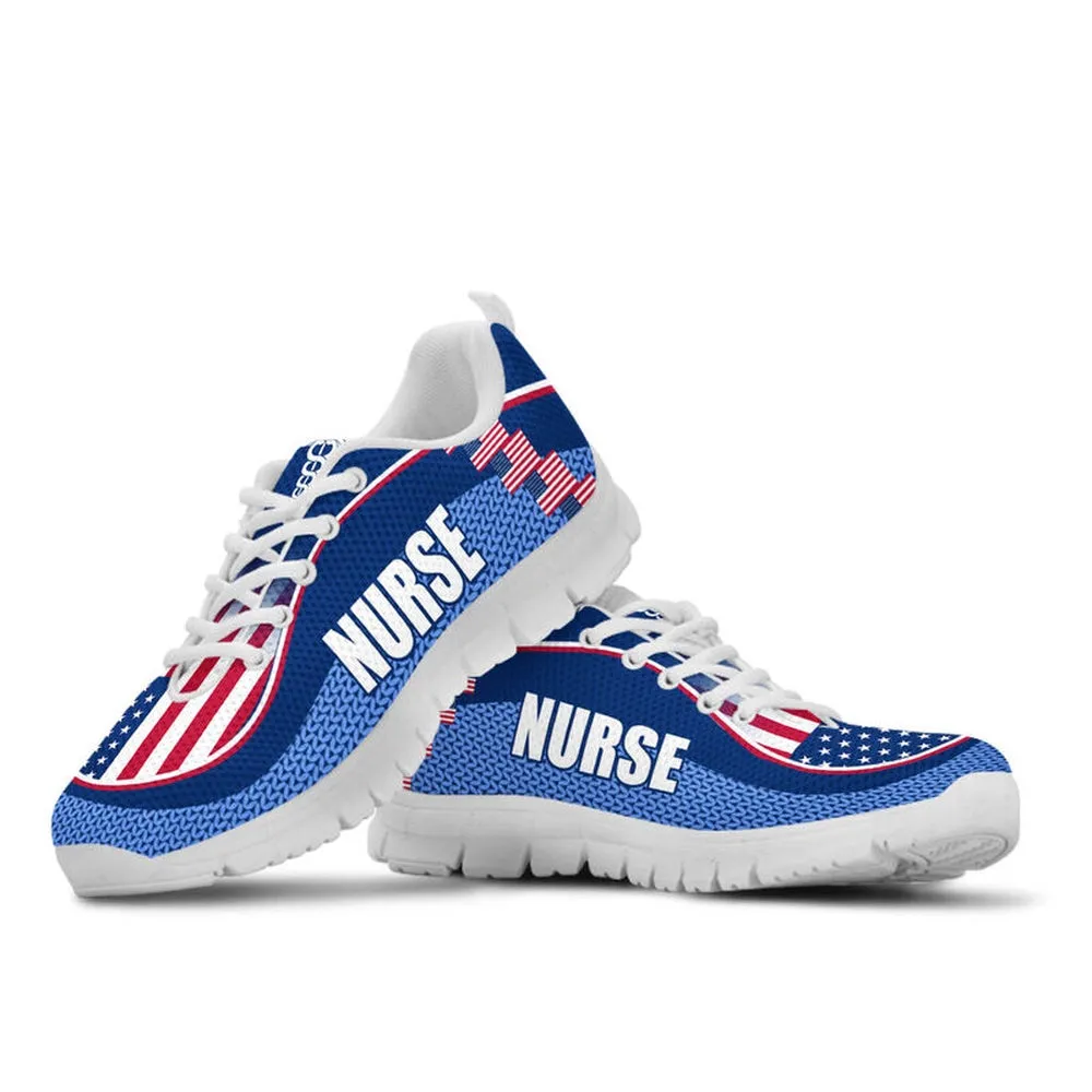 Nurse Sneaker, Nurse America Flag Shoes Sneakers, Best Shoes For Nurses