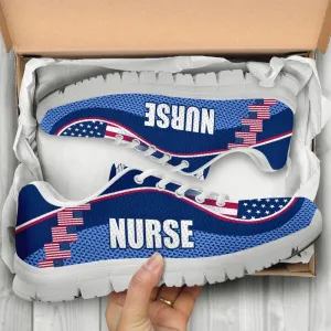 Nurse Sneaker, Nurse America Flag Shoes Sneakers, Best Shoes For Nurses