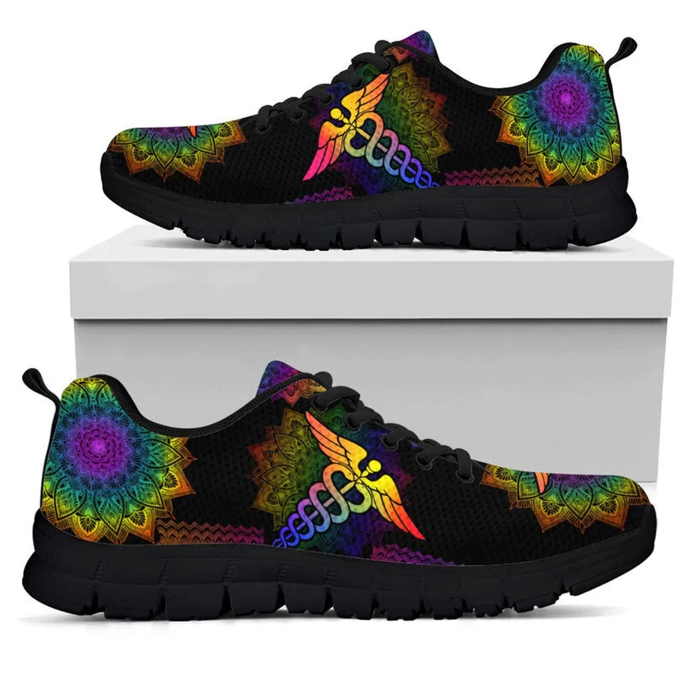 Nurse Sneaker, Nurse Colorful Mandala Sneaker Shoes, Best Shoes For Nurses