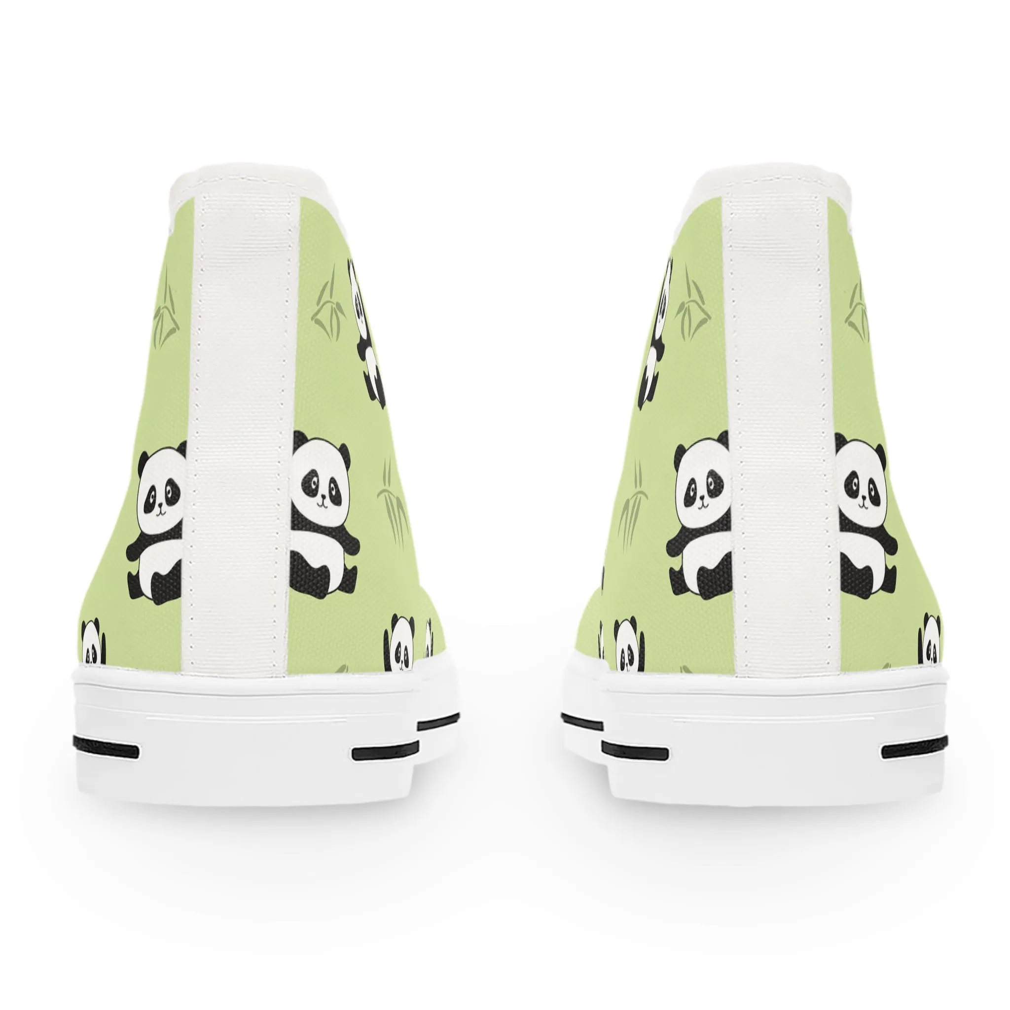 Panda Bear and Bamboos Women's High Top Sneakers