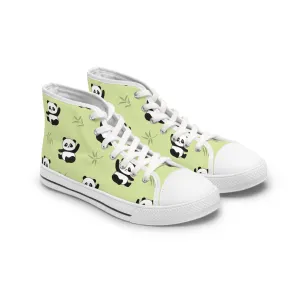 Panda Bear and Bamboos Women's High Top Sneakers