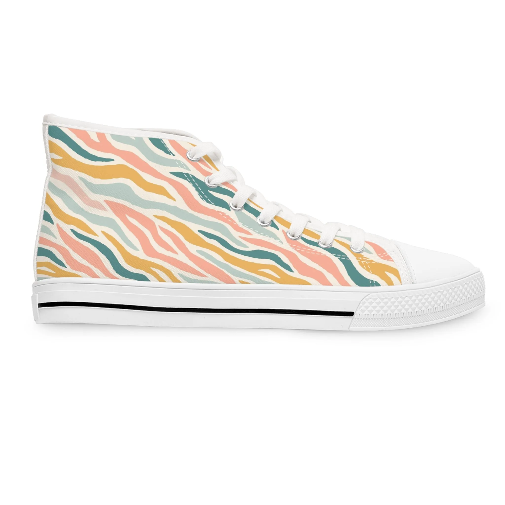 Pastel Zebra Stripes Women's High Top Sneakers