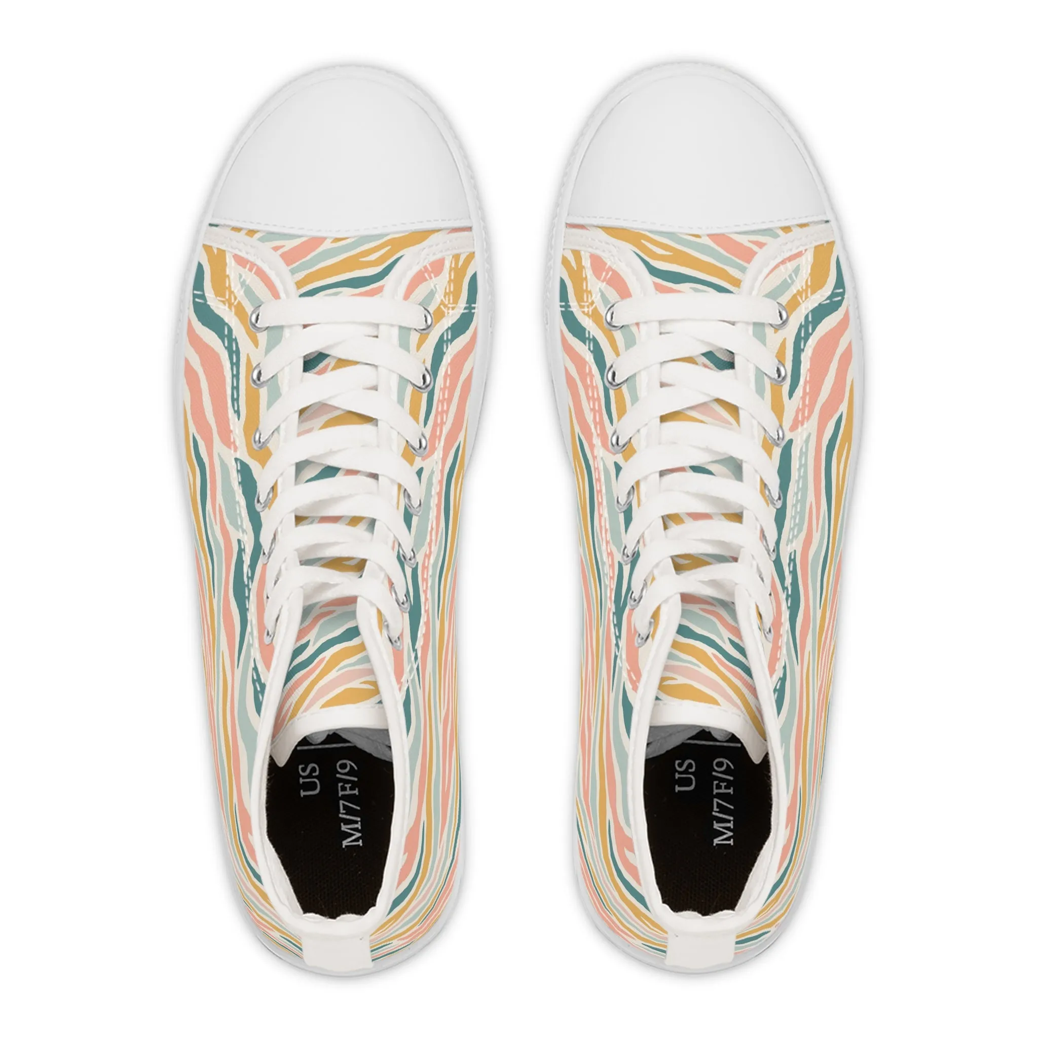 Pastel Zebra Stripes Women's High Top Sneakers