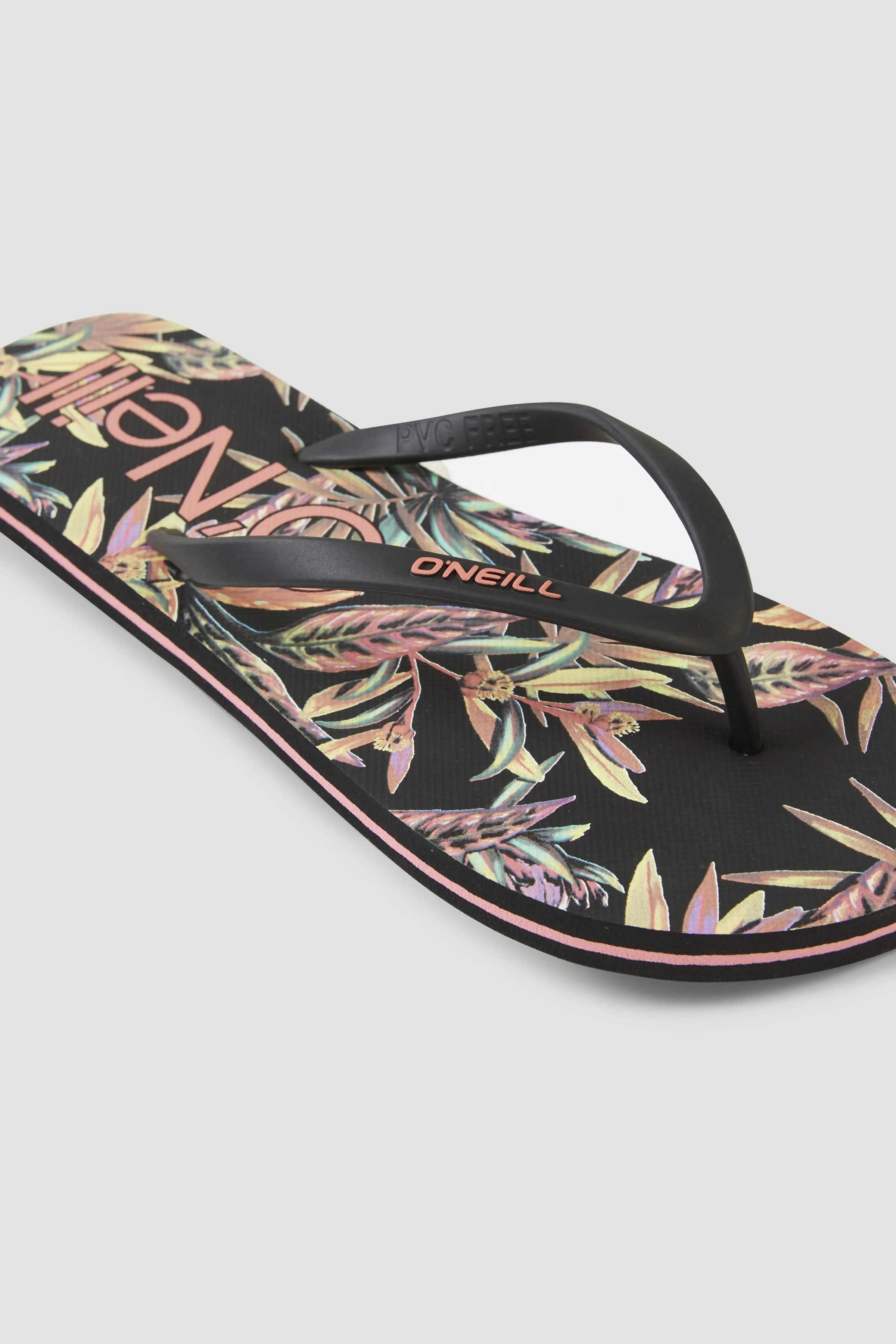 Profile Graphic Sandals | Black Tropical Flower