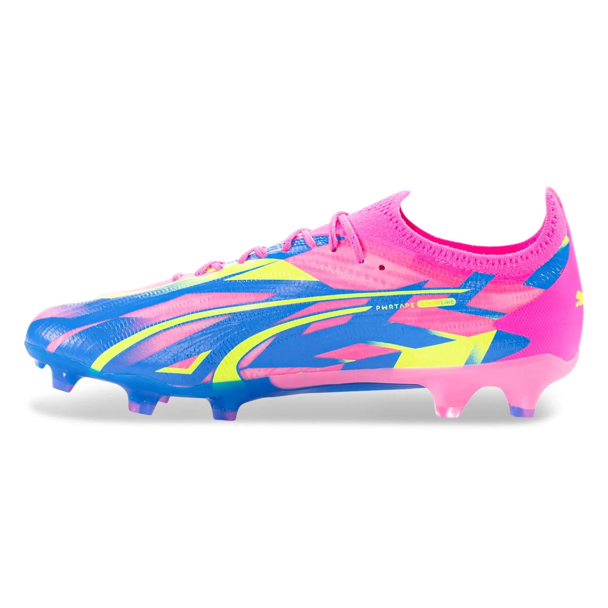 Puma Ultra Ultimate Energy FG/AG Soccer Cleats (Pink/Ultra Blue/Yellow Alert)