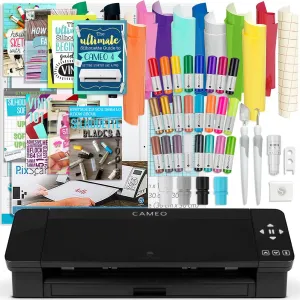 Silhouette Black Cameo 4 Bundle w/ Oracal 651 Vinyl, Tools, Guides, and Pixscan