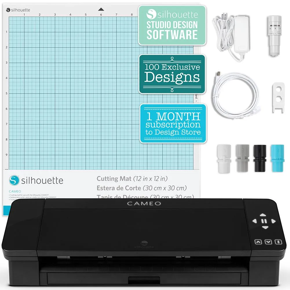 Silhouette Black Cameo 4 Educational Bundle, Oracal Vinyl, Guides, Class